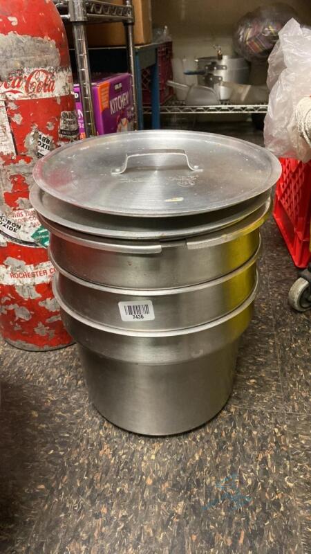 8qt Stainless Steel Containers with Lids (3)