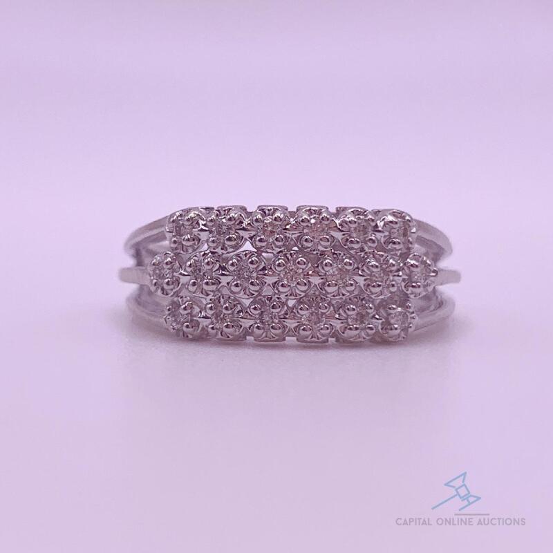 14kt White Gold & Diamond Band Ring