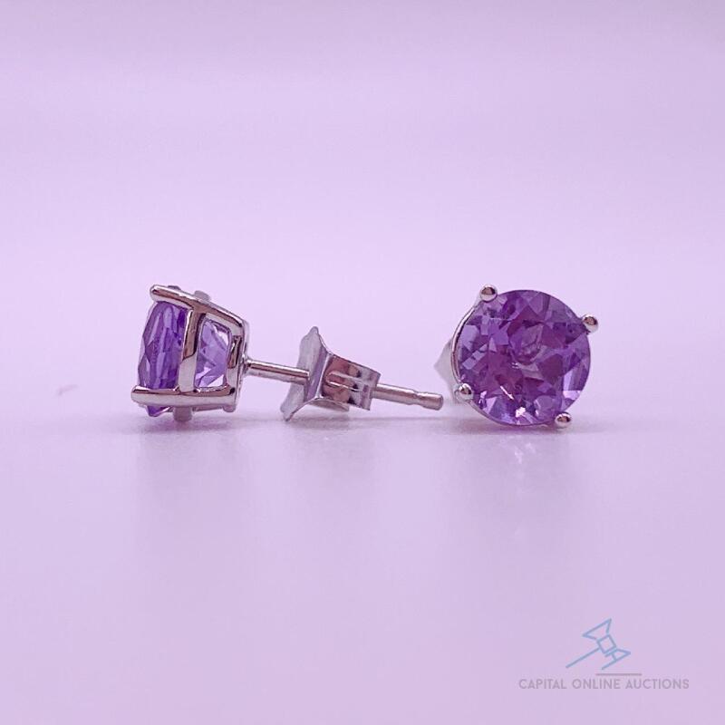 14kt Gold Amethyst Stud Earrings