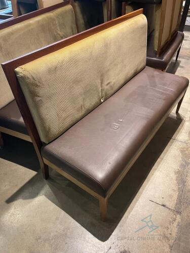 (6) Brown & White Three Seater Booth