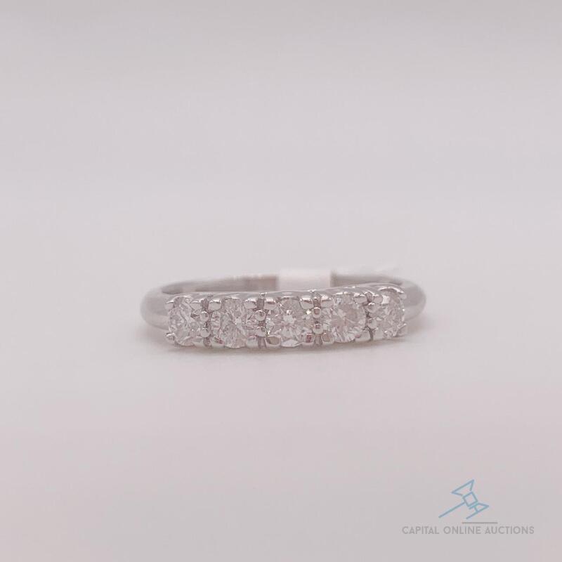 14kt Solid White Gold Diamond Ring