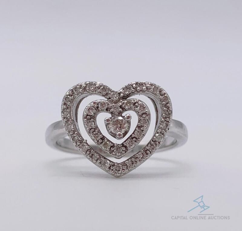 14kt Gold Diamond Heart Ring