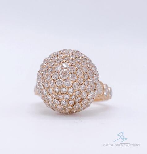 Incredible 6.00 Carat Diamond Designer Ring in 18kt Rose Gold