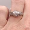 14kt Solid White Gold Diamond Engagement Ring - 5