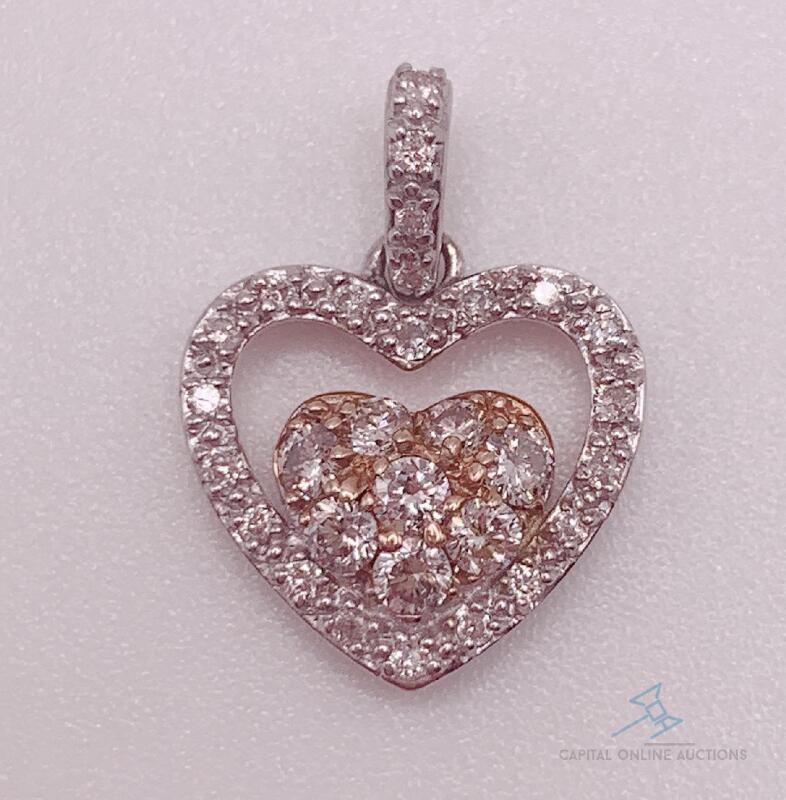 14kt Gold Diamond Heart Pendant