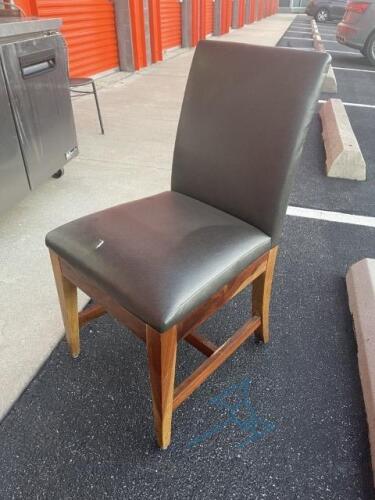 (9) Blue Leather Chairs