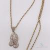 14kt Solid Yellow Gold Diamond Pendant & Chain! - 4