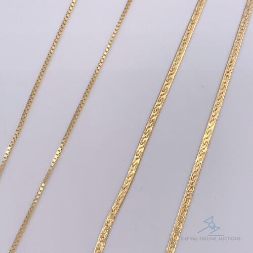 Two 14kt Solid Yellow Gold Chain Necklaces