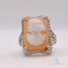 Vintage 14kt White Gold Cameo Ring