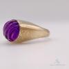 Unique Amethyst & Diamond Cocktail Ring in 14kt Yellow Gold - 2