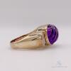 Unique Amethyst & Diamond Cocktail Ring in 14kt Yellow Gold - 3