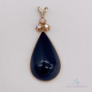 14kt Gold Onyx & Diamond Pendant