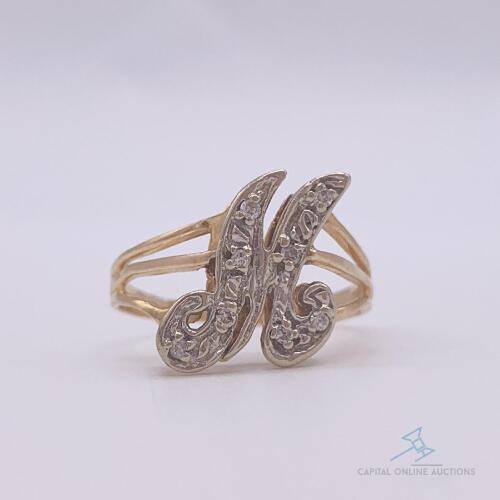 14kt Gold "M" Ring