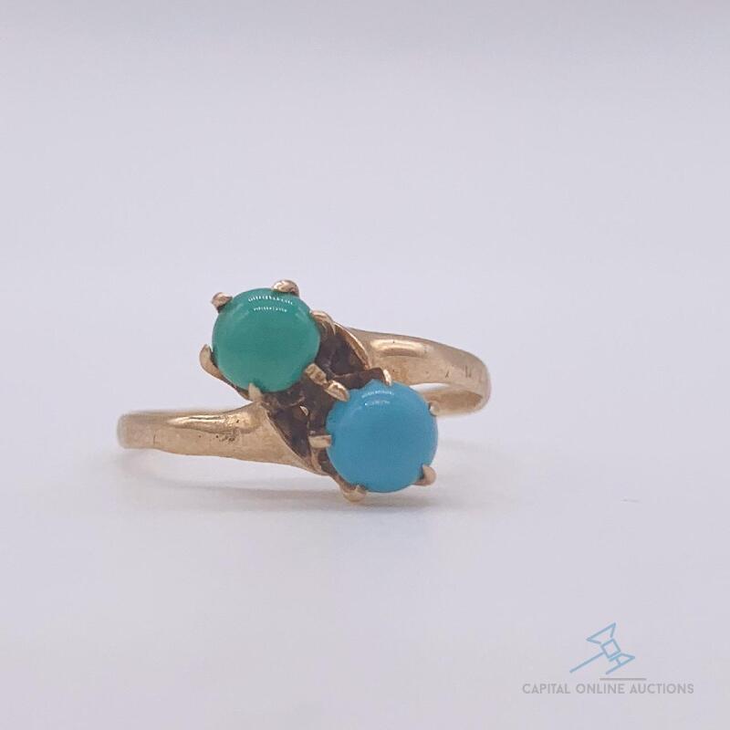 10kt Gold & Turquoise Cocktail Ring