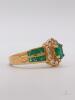 18kt Yellow Gold Emerald & Diamond Cocktail Ring - 2