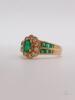 18kt Yellow Gold Emerald & Diamond Cocktail Ring - 3