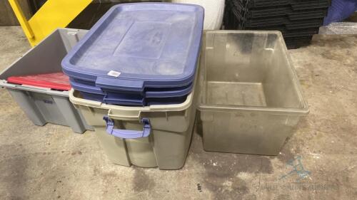 Five Storage Containers of Various Sizes