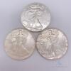 3x Standing LIberty 1 oz fine silver coins