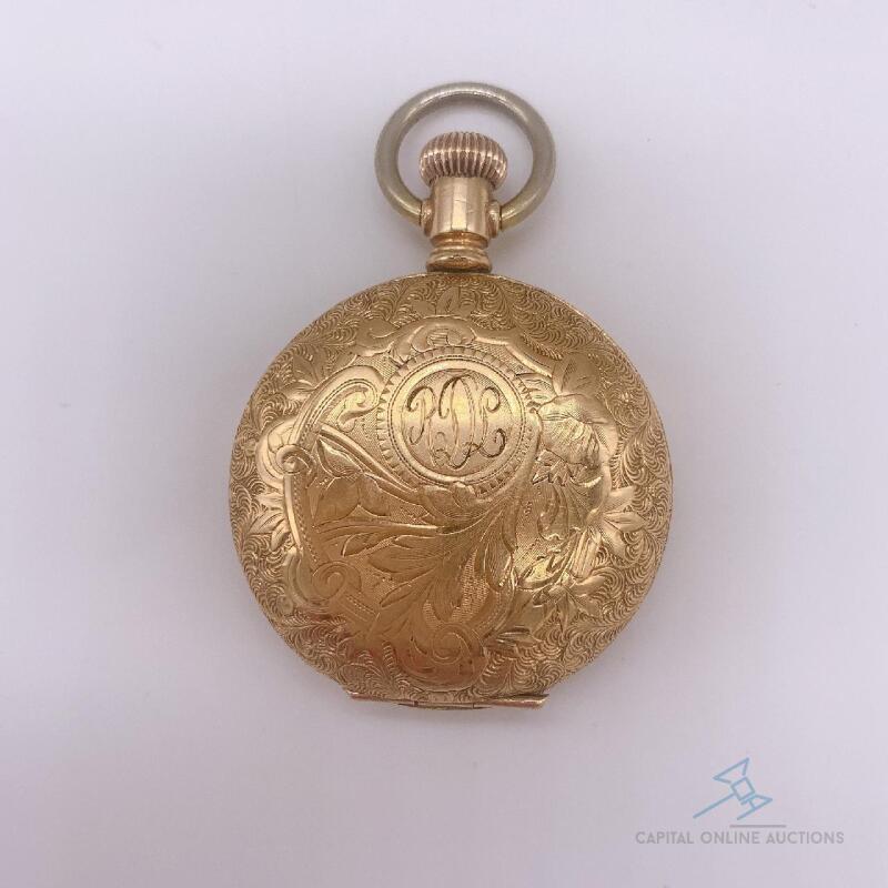 14kt Solid Yellow Gold Pocket Watch- Running!