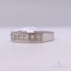 14kt Solid White Gold & Diamond Band Ring - 2