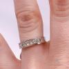 14kt Solid White Gold & Diamond Band Ring - 4