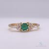 14kt Solid Yellow Gold, Emerald, & Diamond Ring