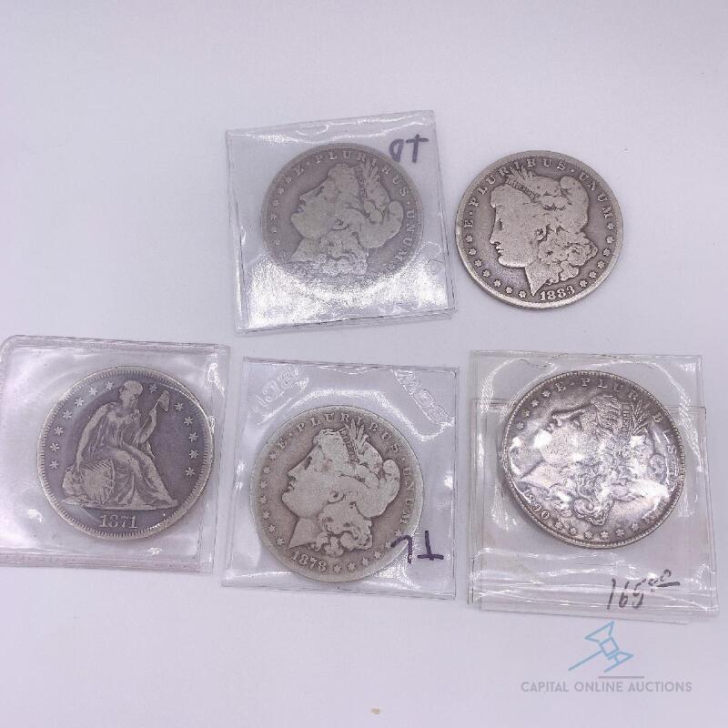 5x Morgan Silver Dollars