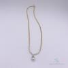 Stunning 18kt Gold, Pearl, & Diamond Pendant Necklace - 3