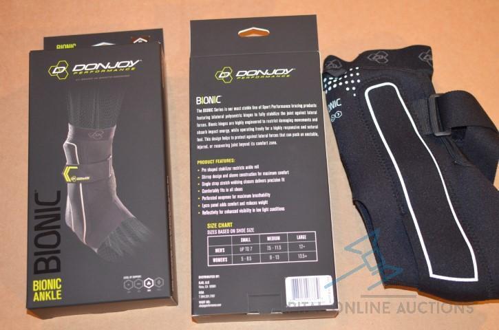 (10 Cases) DonJoy Bionic Ankle - Various Sizes - (240 Pairs) $40 Retail