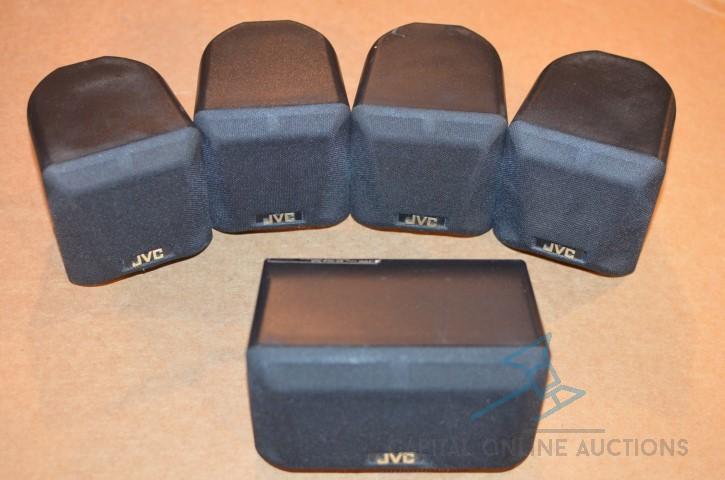 JVC cube speakers - center + 4 surround - working