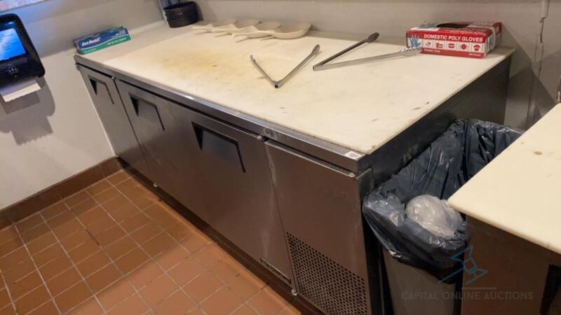 3 Door Under Counter Refrigerator with cutting board