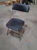 (50) Folding Chair Black on Beige Frame