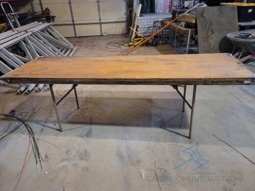 (10) 8ft X 30in Wood Folding Tables