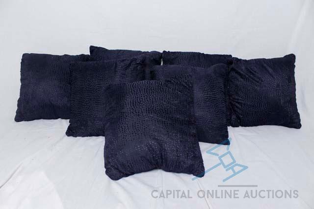 Navy Blue Dotted Square Pillows
