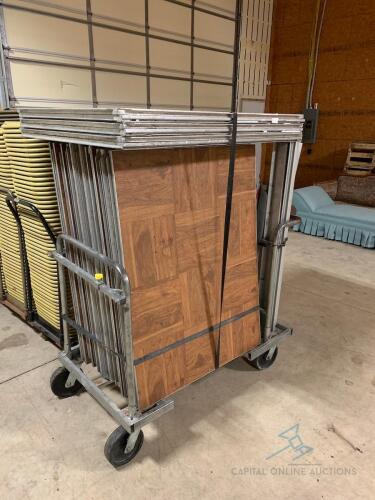 (30) 3x4 Pieces of Parquet Dance Floor (Cart not included)