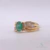 18kt Yellow Gold Emerald & Diamond Cocktail Ring - 2