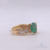 18kt Yellow Gold Emerald & Diamond Cocktail Ring - 3