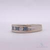 14kt White Gold, Blue & Diamond Band Ring - 2