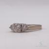 14kt Solid White Gold & Triple Diamond Band Ring - 2