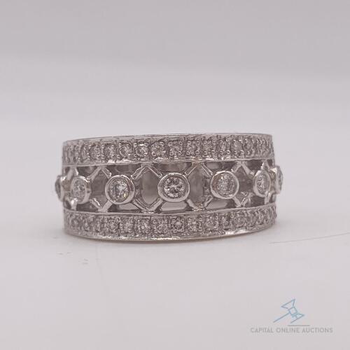 14kt White Gold & Diamond Band Ring