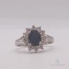 14kt Gold, Blue Sapphire, & Diamond Ring