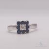 14kt Gold, Blue Sapphire, & Diamond Ring