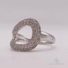 14kt Solid White Gold Diamond Band Ring - 2