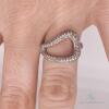 14kt Solid White Gold Diamond Band Ring - 4