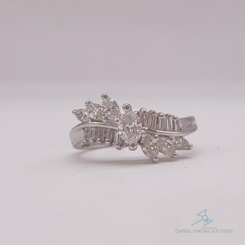 14kt Solid White Gold Diamond Ring