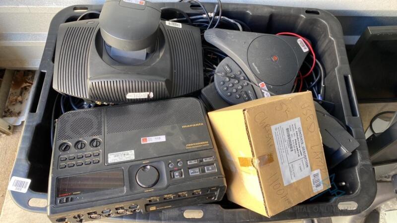 Box of Miscellaneous Audio/Visual Equipment