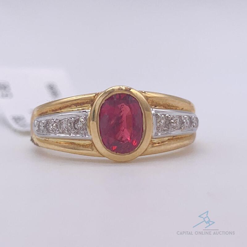 18kt Gold, Ruby & Diamond Cocktail Ring