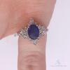 Beautiful 14kt Gold, Blue Sapphire, & Diamond Cocktail Ring - 4