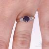 14kt Gold, Blue Sapphire, & Diamond Ring - 4