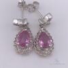 14kt Gold, Pink Sapphire, & Diamond Earrings - 2